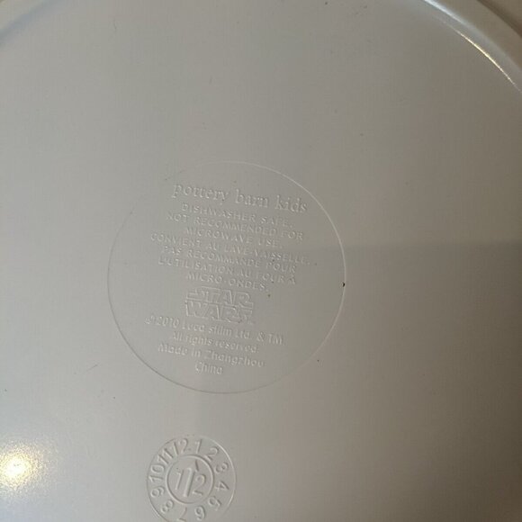 Star Wars Plate 2010 Lucas Film Pottery Barn Kids Plastic Dishwasher Safe Blue - Picture 5 of 7